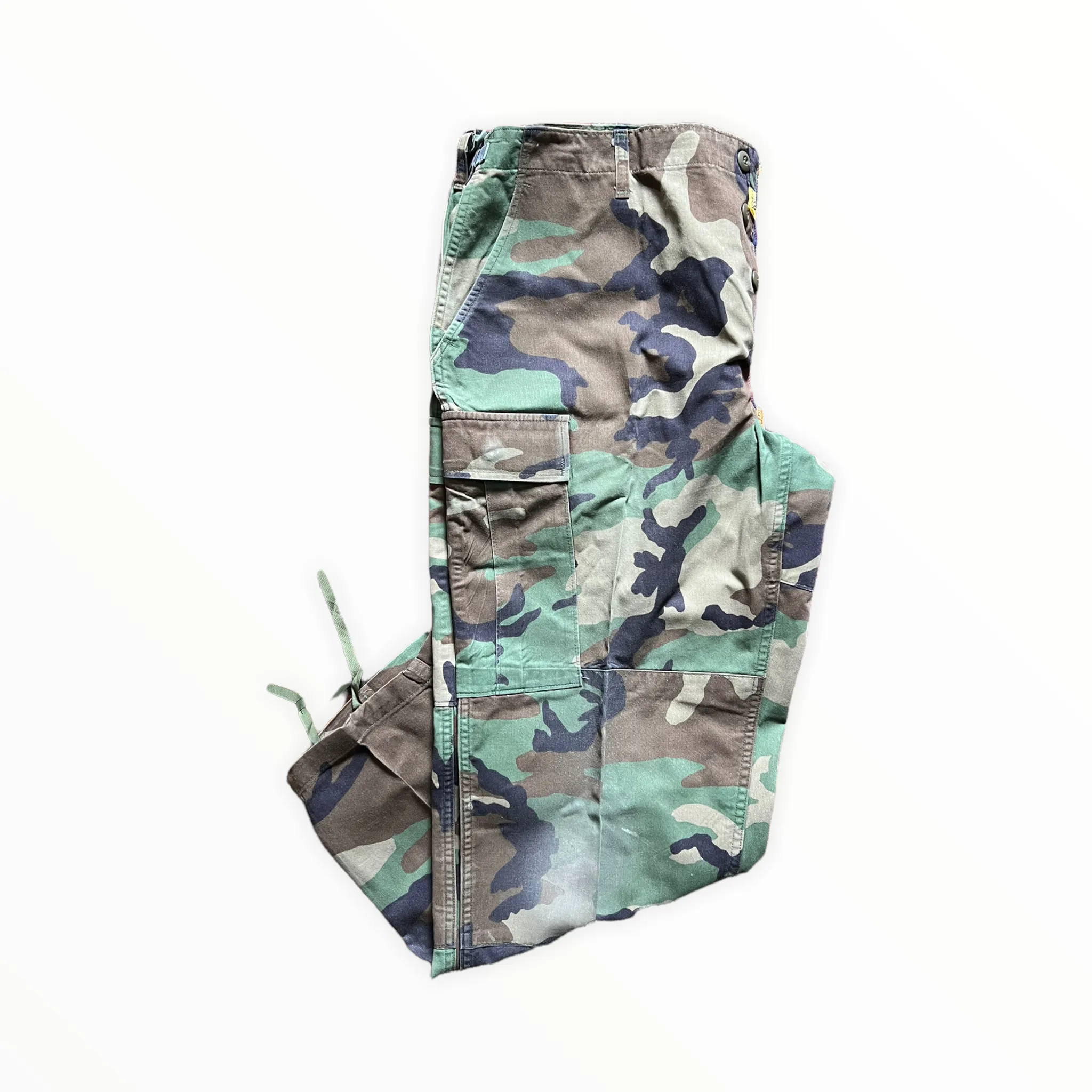1994 Woodland Camouflage Combat Trousers Large Short