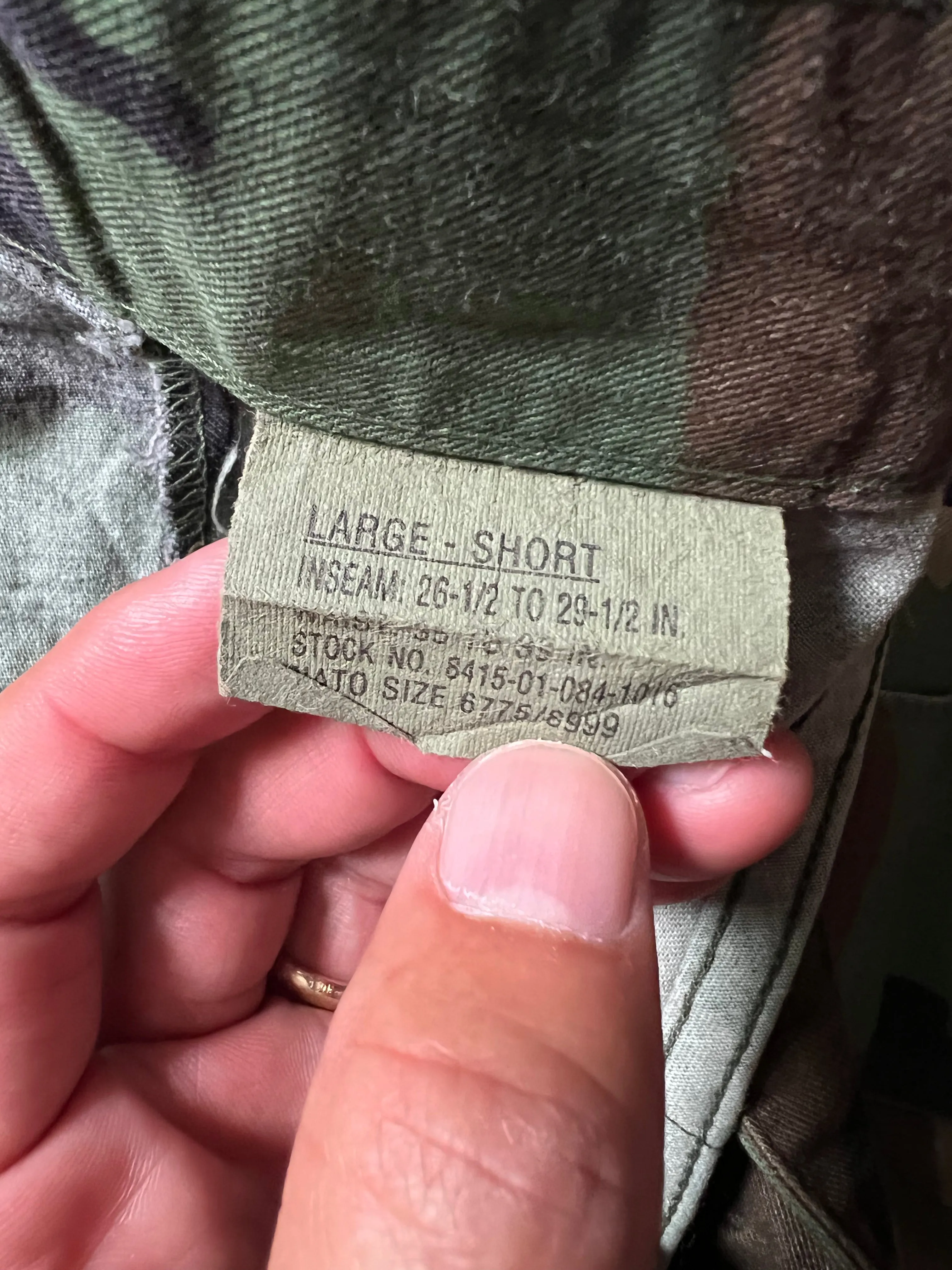 1994 Woodland Camouflage Combat Trousers Large Short