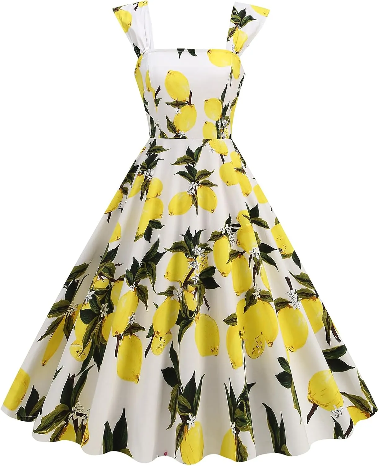 50s Dresses for Women 1950s Vintage Floral Cocktail Swing Dress Retro Tie Straps Backless Rockabilly Prom Tea Party Dresses