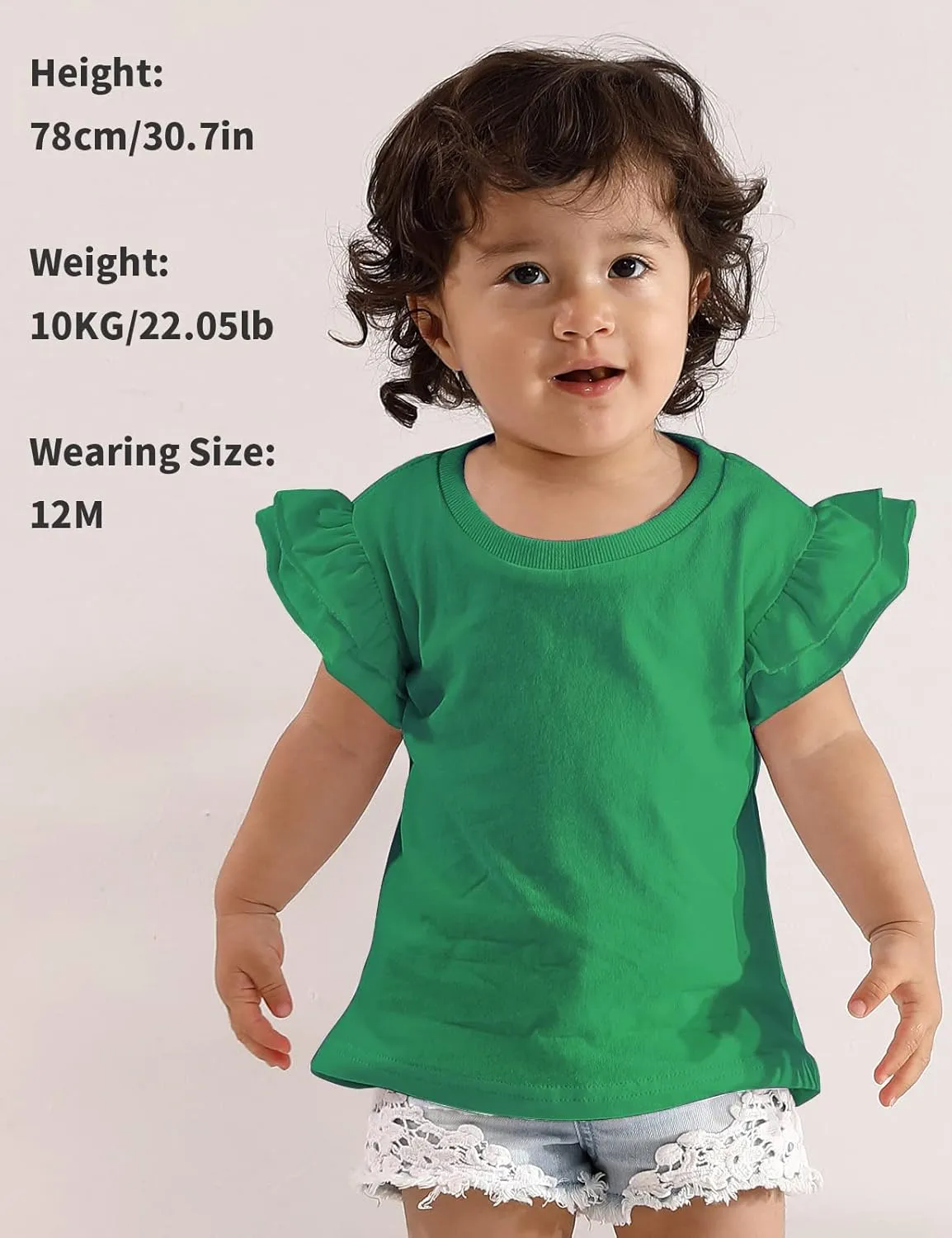 A&J DESIGN Baby & Toddler Girl Ruffle Heavyweight T-Shirts 12M-4T