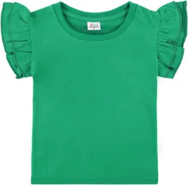 A&J DESIGN Baby & Toddler Girl Ruffle Heavyweight T-Shirts 12M-4T