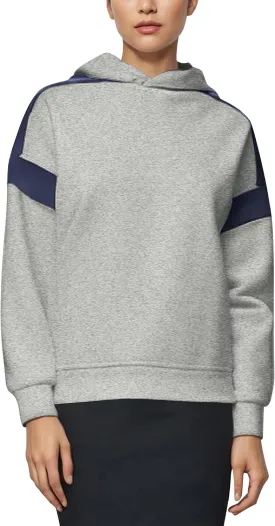ABOCIW Womens Fleece Oversized Hoodie Sweatshirt Colour Block Panelling Long Sleeve Sweaters Pullover Tops