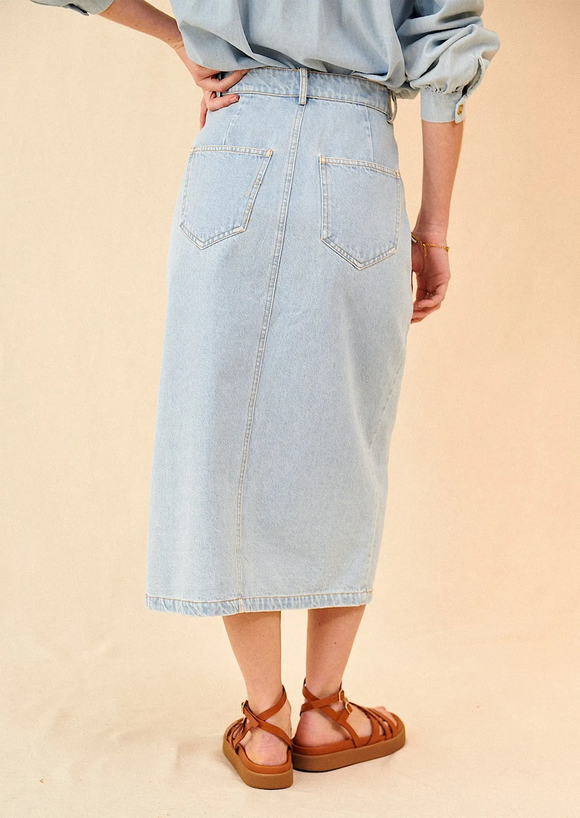Agnes Denim Midi Skirt