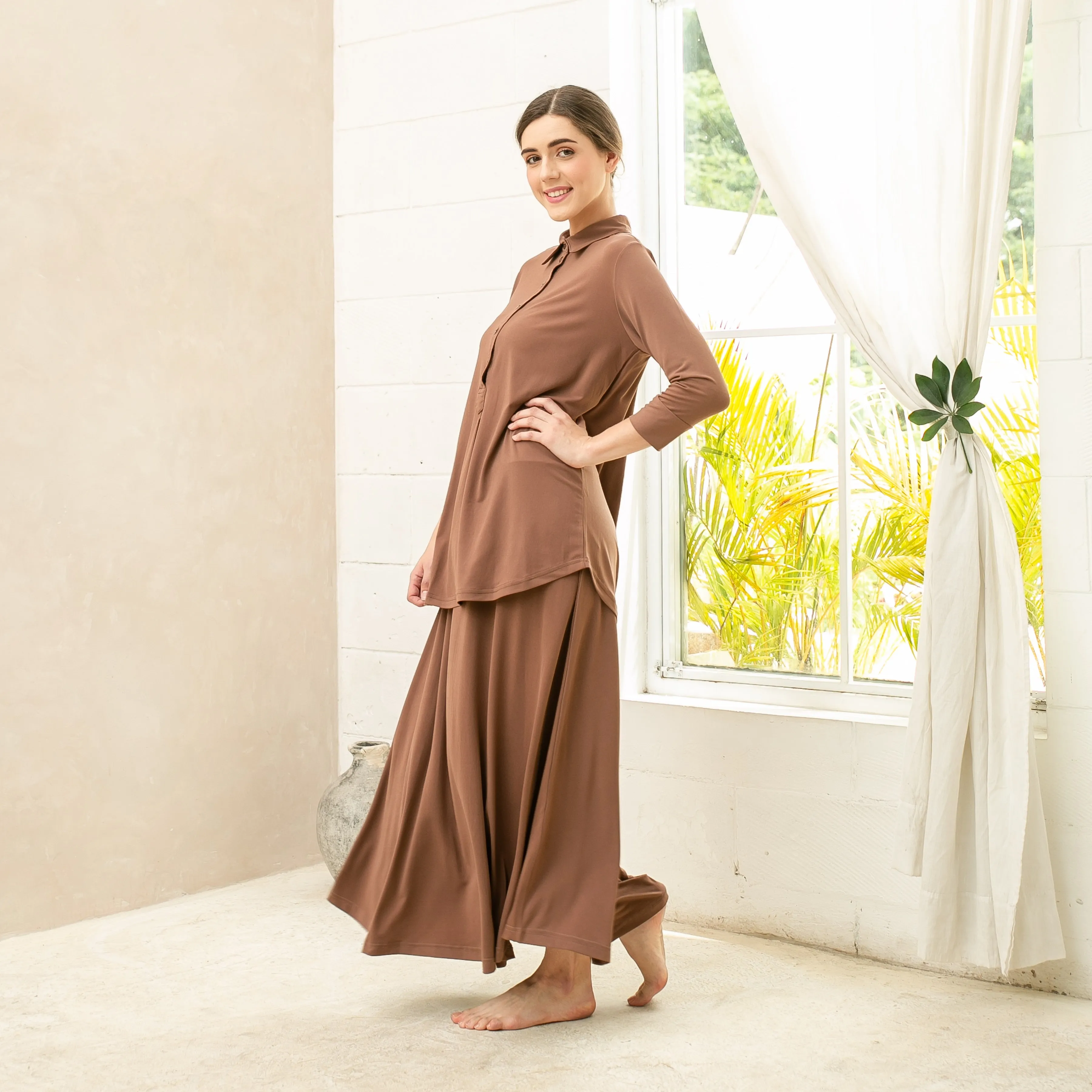 Anza A-Line Skirt - Latte