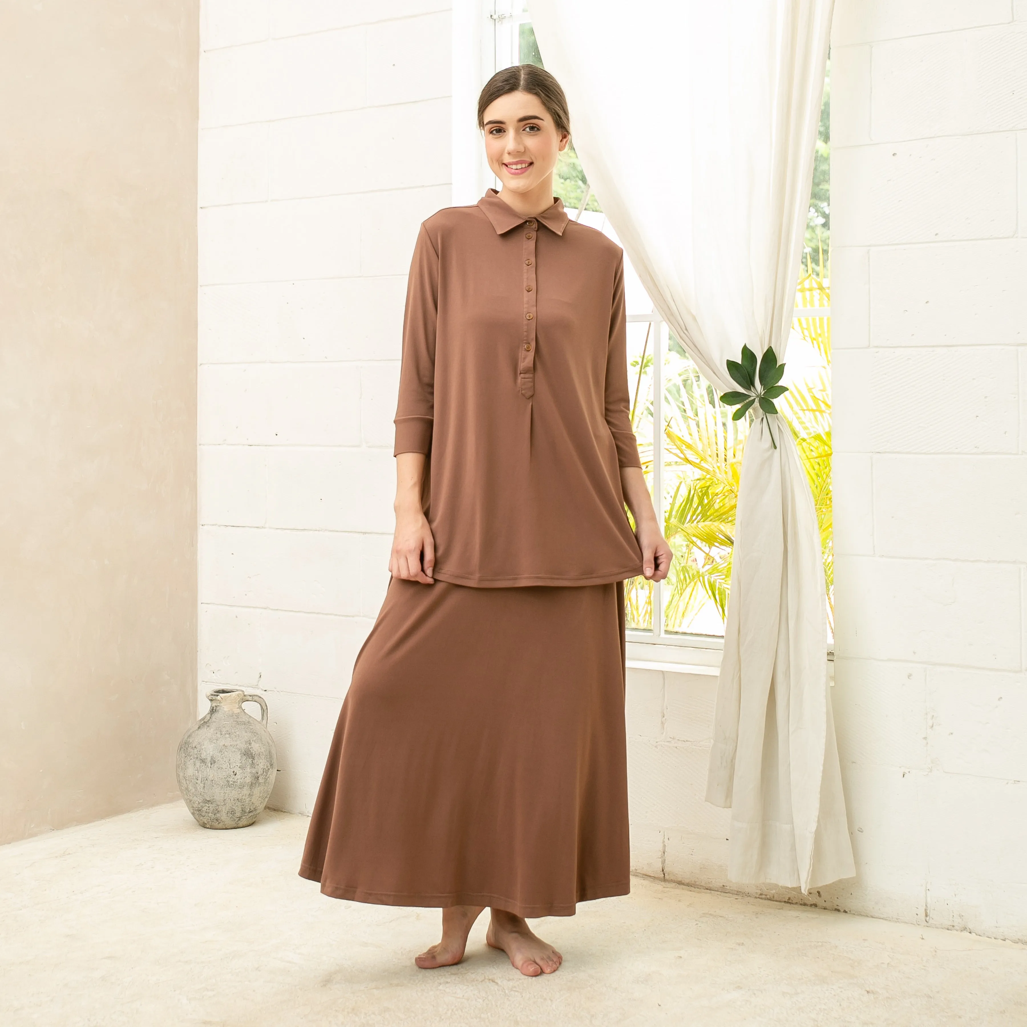 Anza A-Line Skirt - Latte