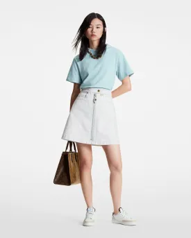 Bleached Denim Mini Skirt