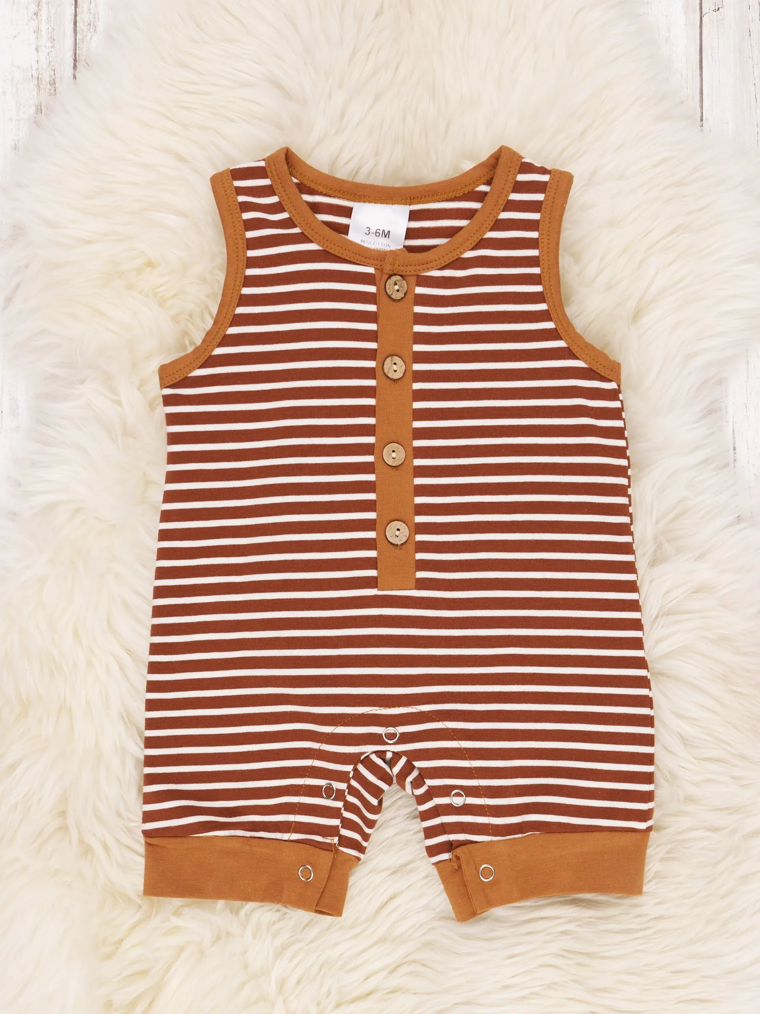 Brown Striped Romper