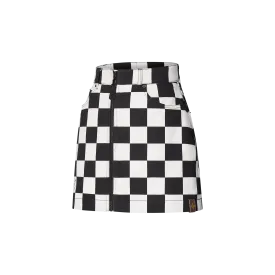 Damier Denim Mini Skirt 