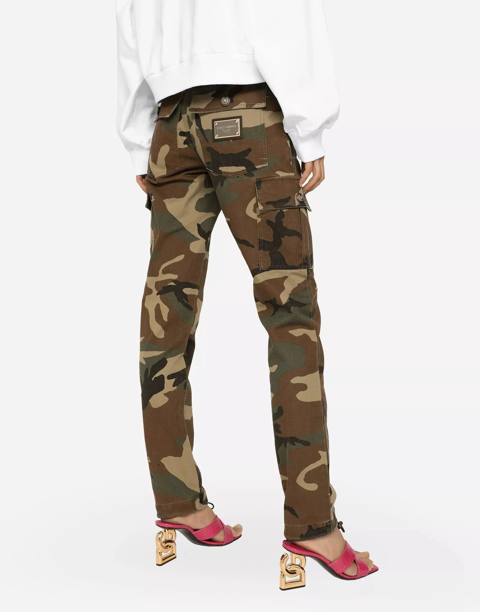 Drawstring-Cuff Cargo Pants