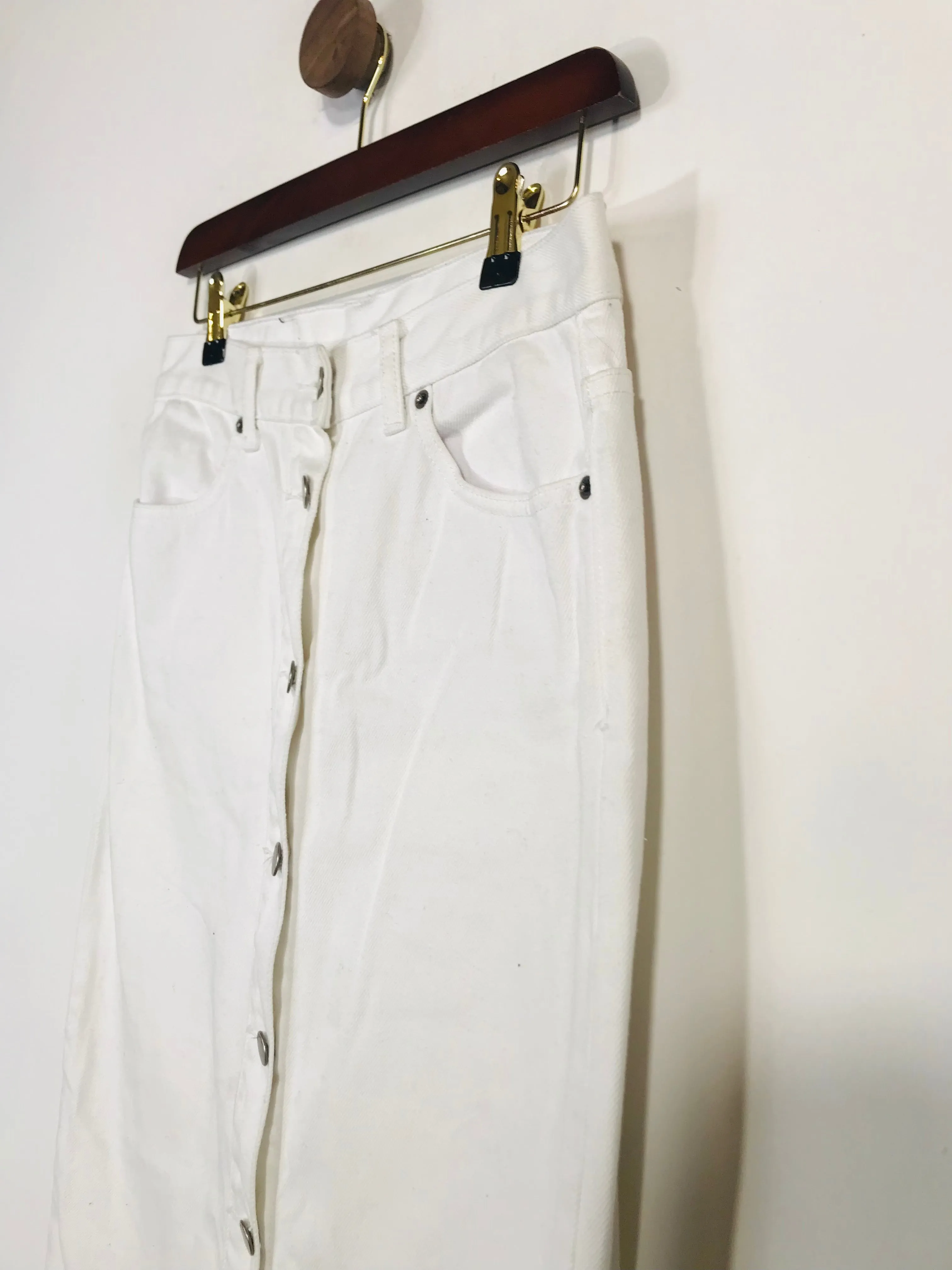 DrDenim Women's Cotton A-Line Skirt | M UK10-12 | White