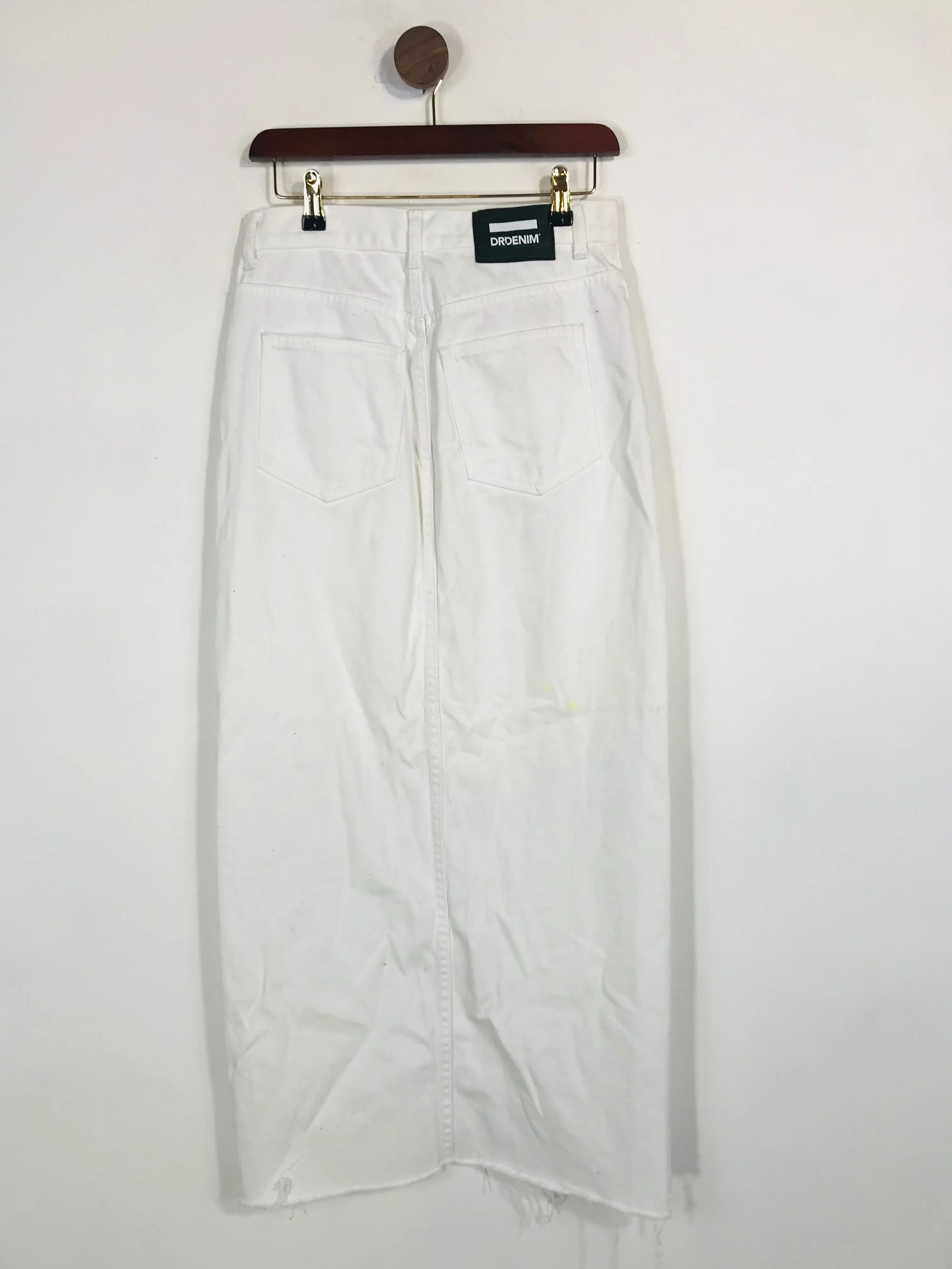 DrDenim Women's Cotton A-Line Skirt | M UK10-12 | White