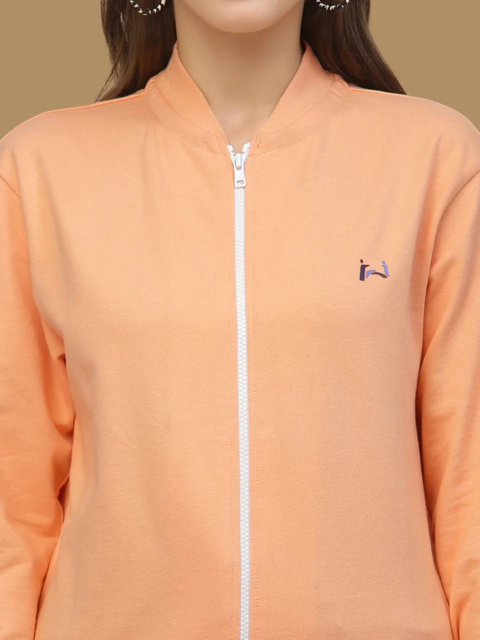 Flawless Women Solid Zipper Sweatshirt