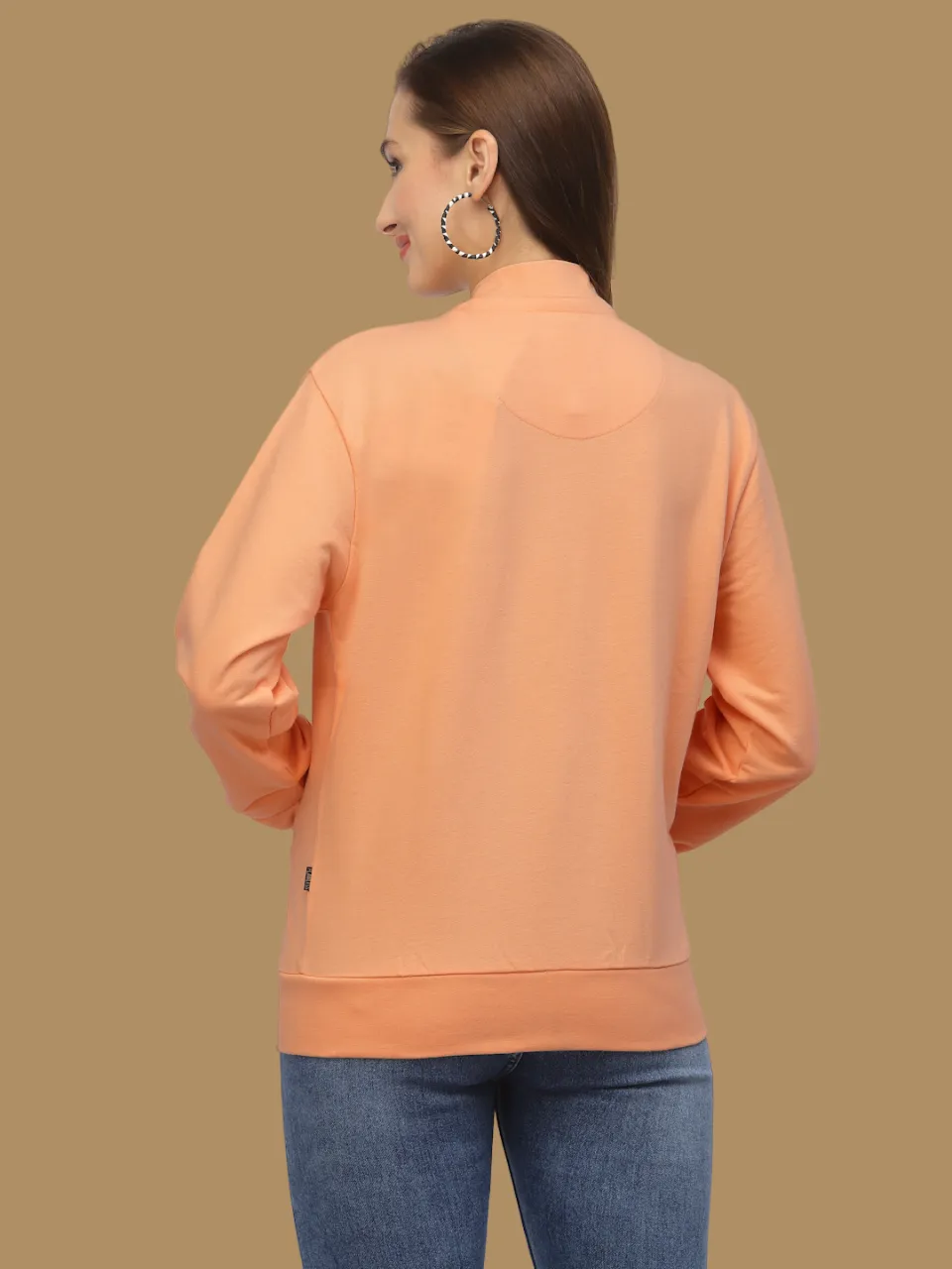 Flawless Women Solid Zipper Sweatshirt