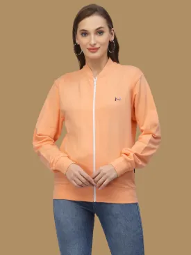Flawless Women Solid Zipper Sweatshirt