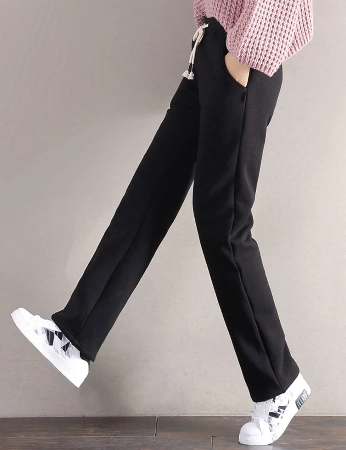 Gihuo Women's Winter Warm Sherpa Lined Sweatpants Fleece Pants