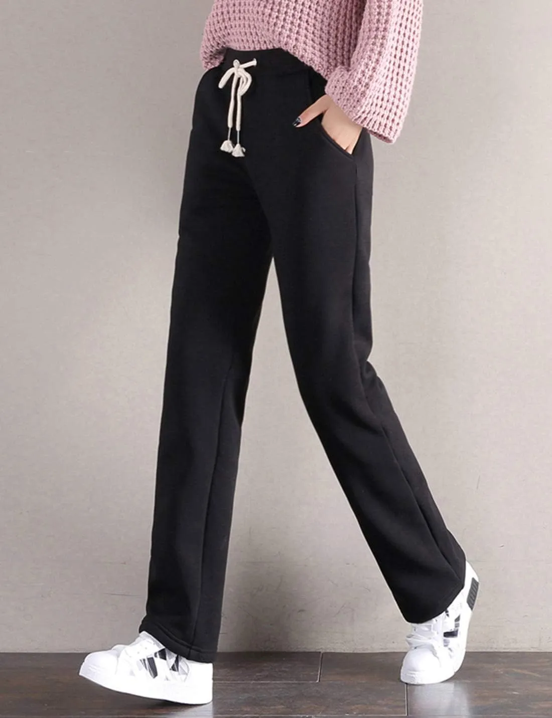 Gihuo Women's Winter Warm Sherpa Lined Sweatpants Fleece Pants