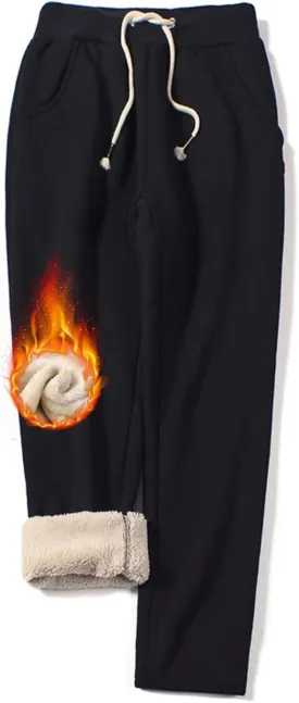 Gihuo Women's Winter Warm Sherpa Lined Sweatpants Fleece Pants Gihuo Women's Winter Warm Sherpa Lined Sweatpants Fleece Pants