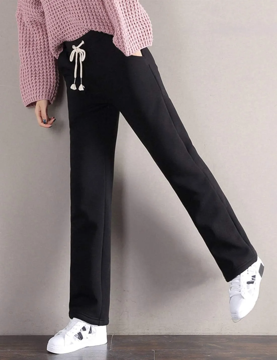 Gihuo Women's Winter Warm Sherpa Lined Sweatpants Fleece Pants