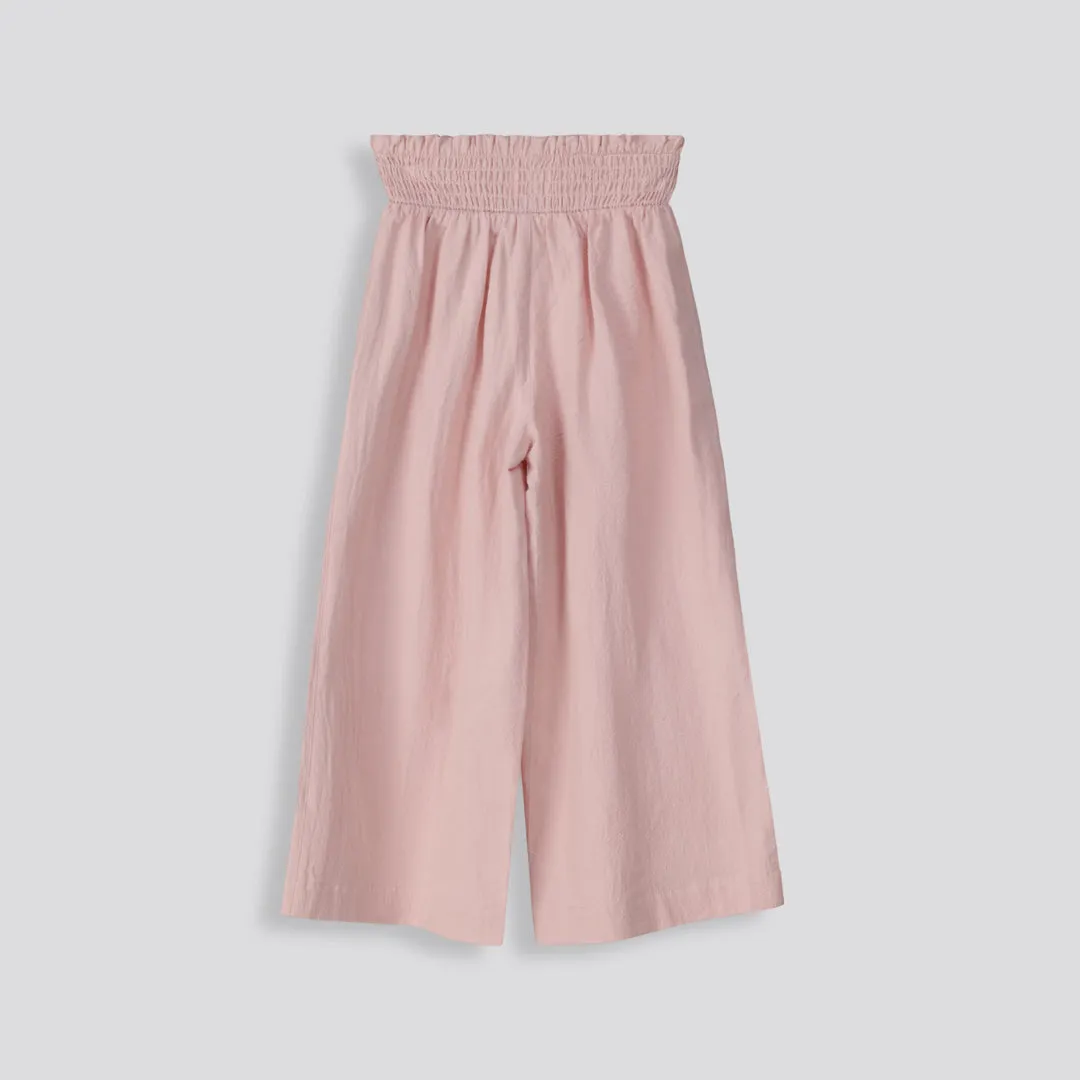 Girls Shirred Waist Pants _ 155383 _ Pink