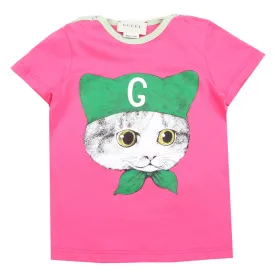 Gucci Baby Cat Printed Pink T-Shirt