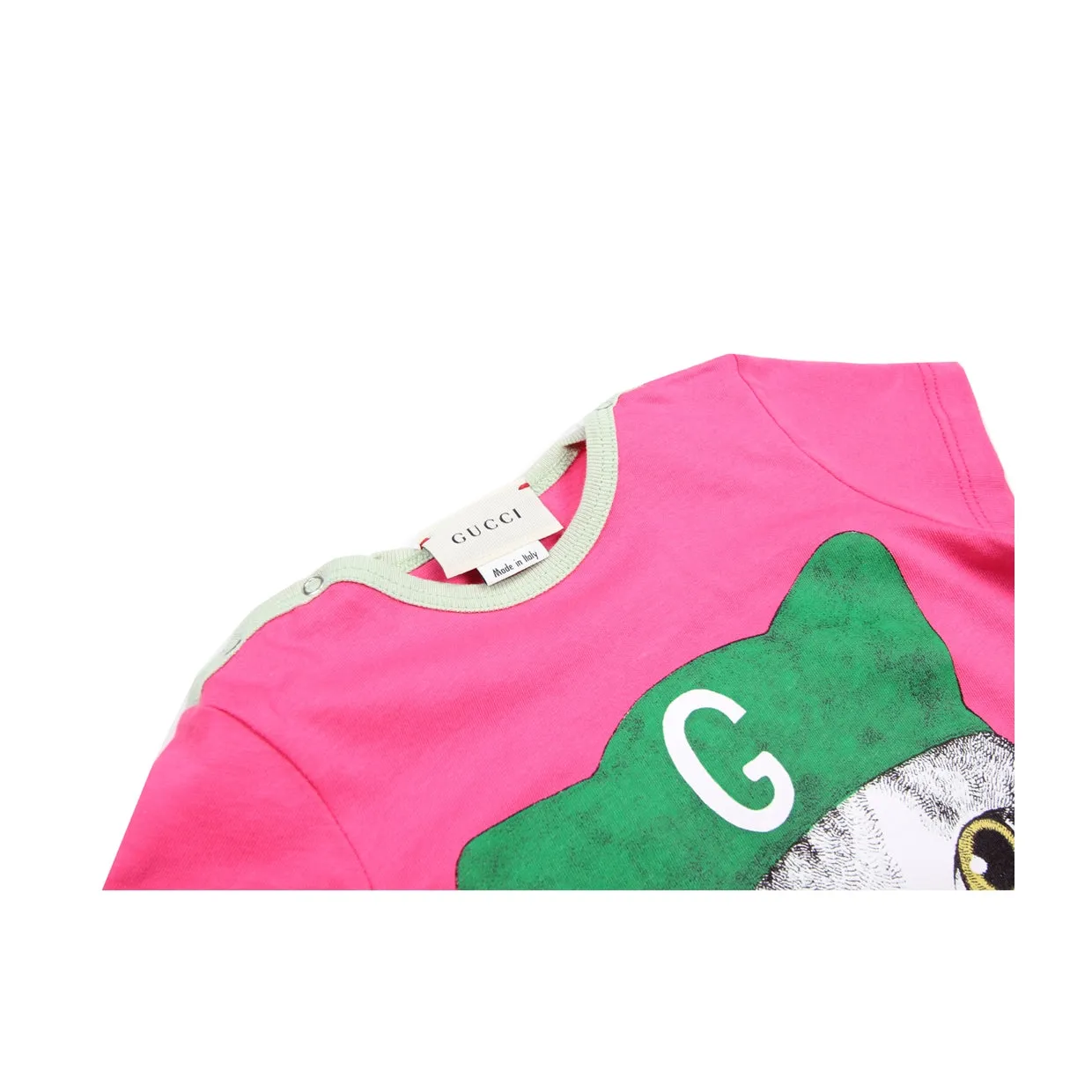 Gucci Baby Cat Printed Pink T-Shirt