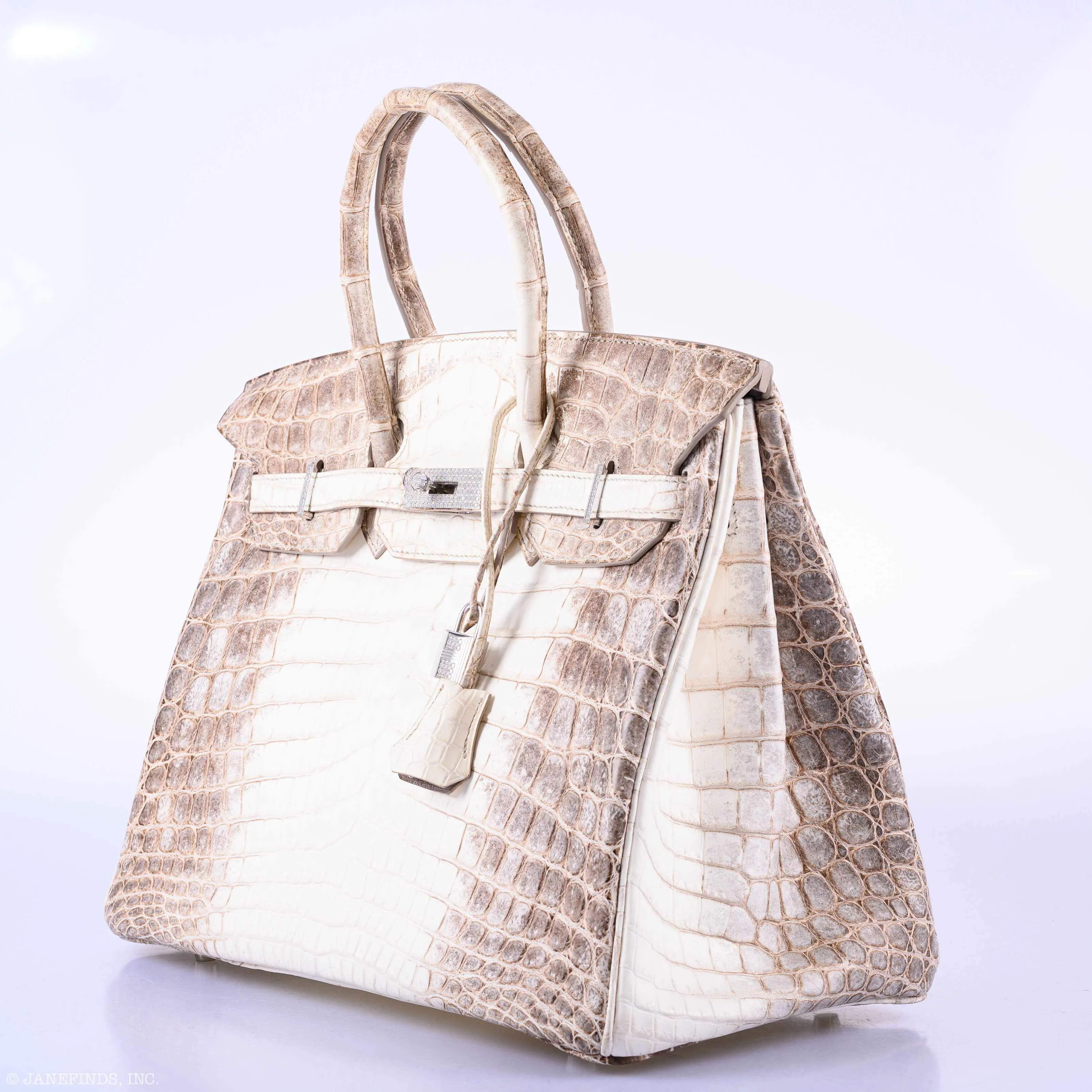 Hermès Diamond Himalaya Birkin 35 Matte Nilo Crocodile 18K White Gold Diamond Hardware