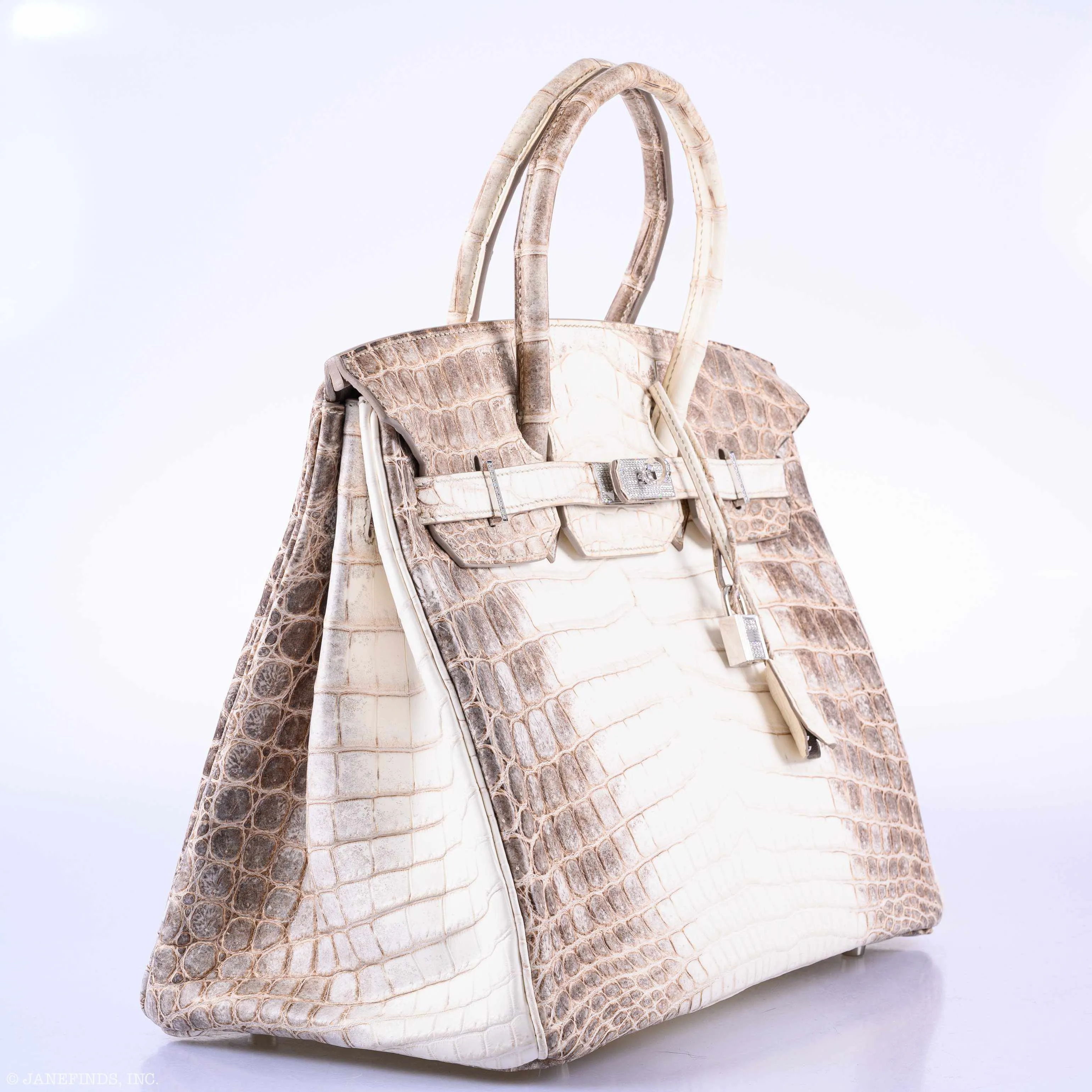 Hermès Diamond Himalaya Birkin 35 Matte Nilo Crocodile 18K White Gold Diamond Hardware