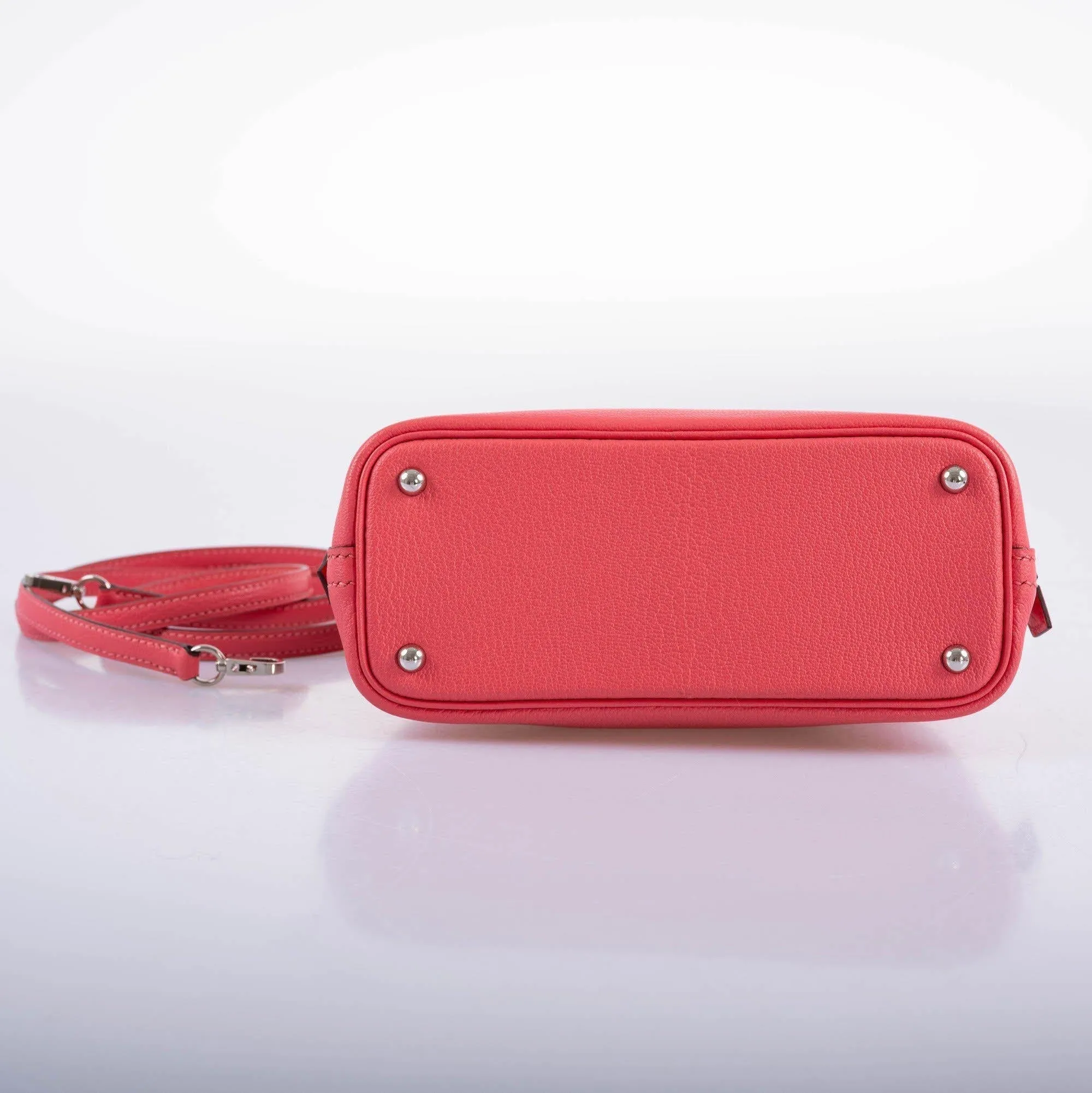 Hermès Mini Bolide 1923 Rose Lipstick Chevre Palladium Hardware