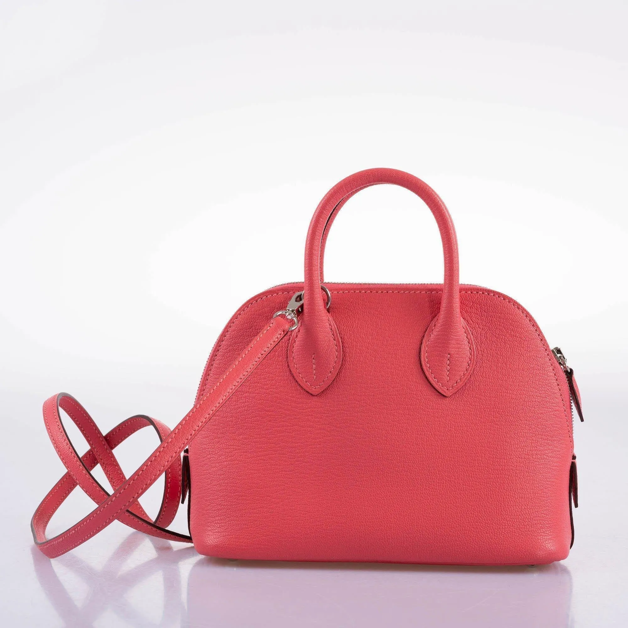 Hermès Mini Bolide 1923 Rose Lipstick Chevre Palladium Hardware