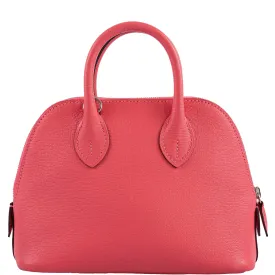 Hermès Mini Bolide 1923 Rose Lipstick Chevre Palladium Hardware