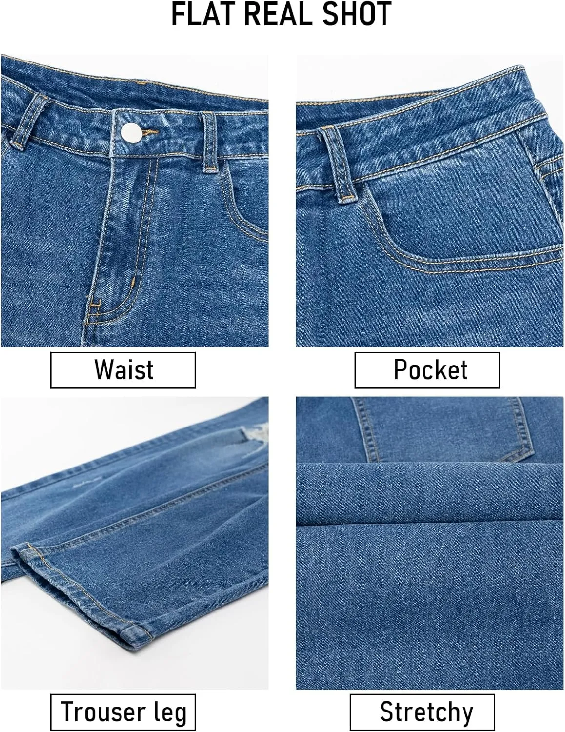 High Waist Skinny Jeans for Women Plus Size Distressed Ripped Jeans, Tapered Jeans with Stretchy High Rise Denim Pants