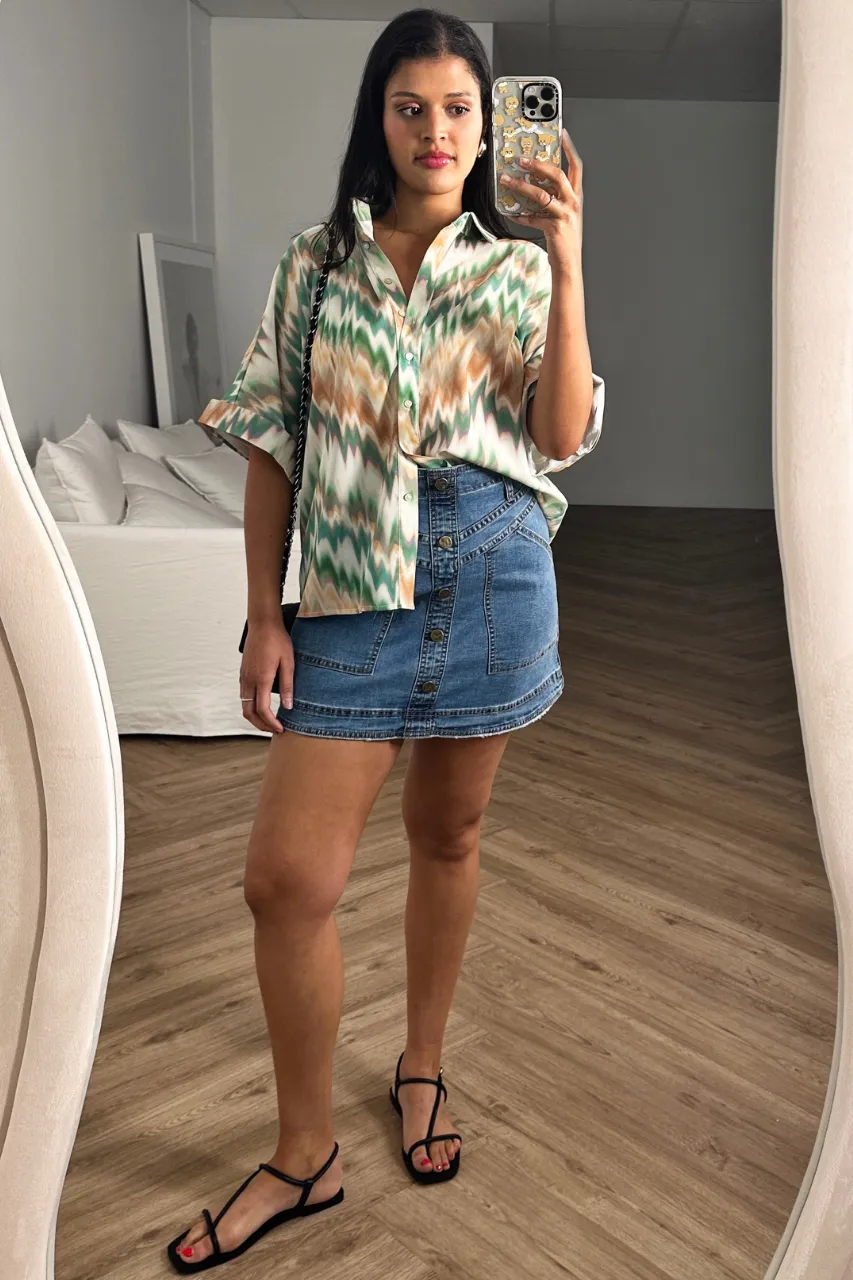Hurley Skirt - High Waist Denim Mini - Denim