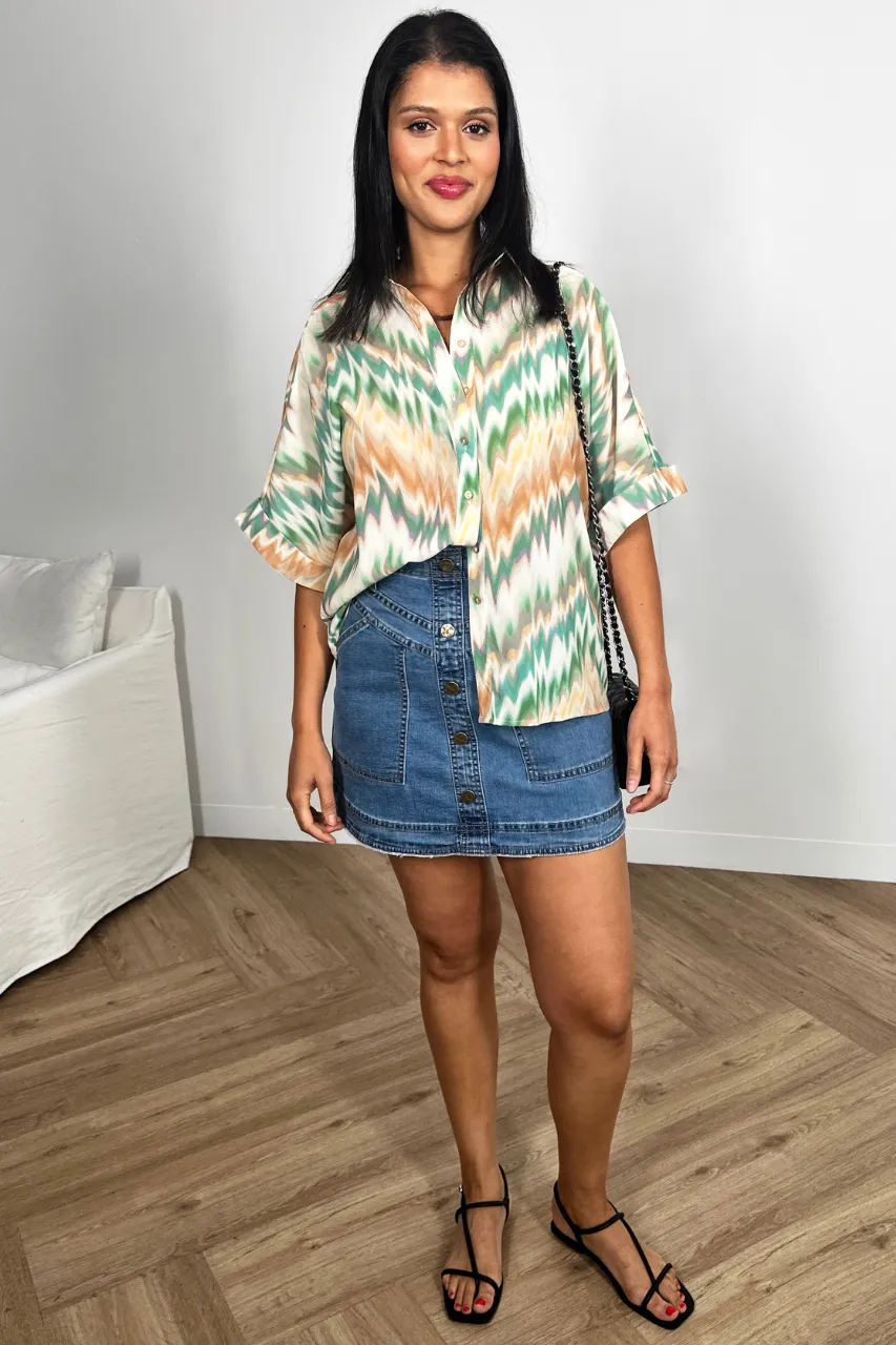 Hurley Skirt - High Waist Denim Mini - Denim