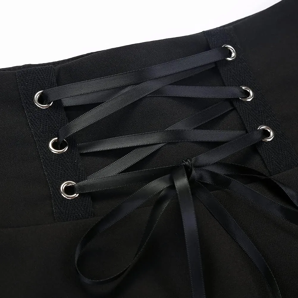 IDEALSANXUN Gothic Plaid Mini Skirts for Women Short High Waist Plaid Skirts