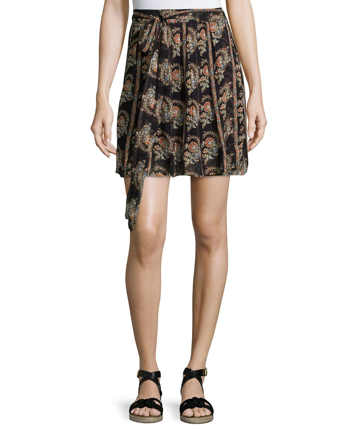 Isabel Marant Etoile Sistle Floral Silk-Georgette Wrap Skirt