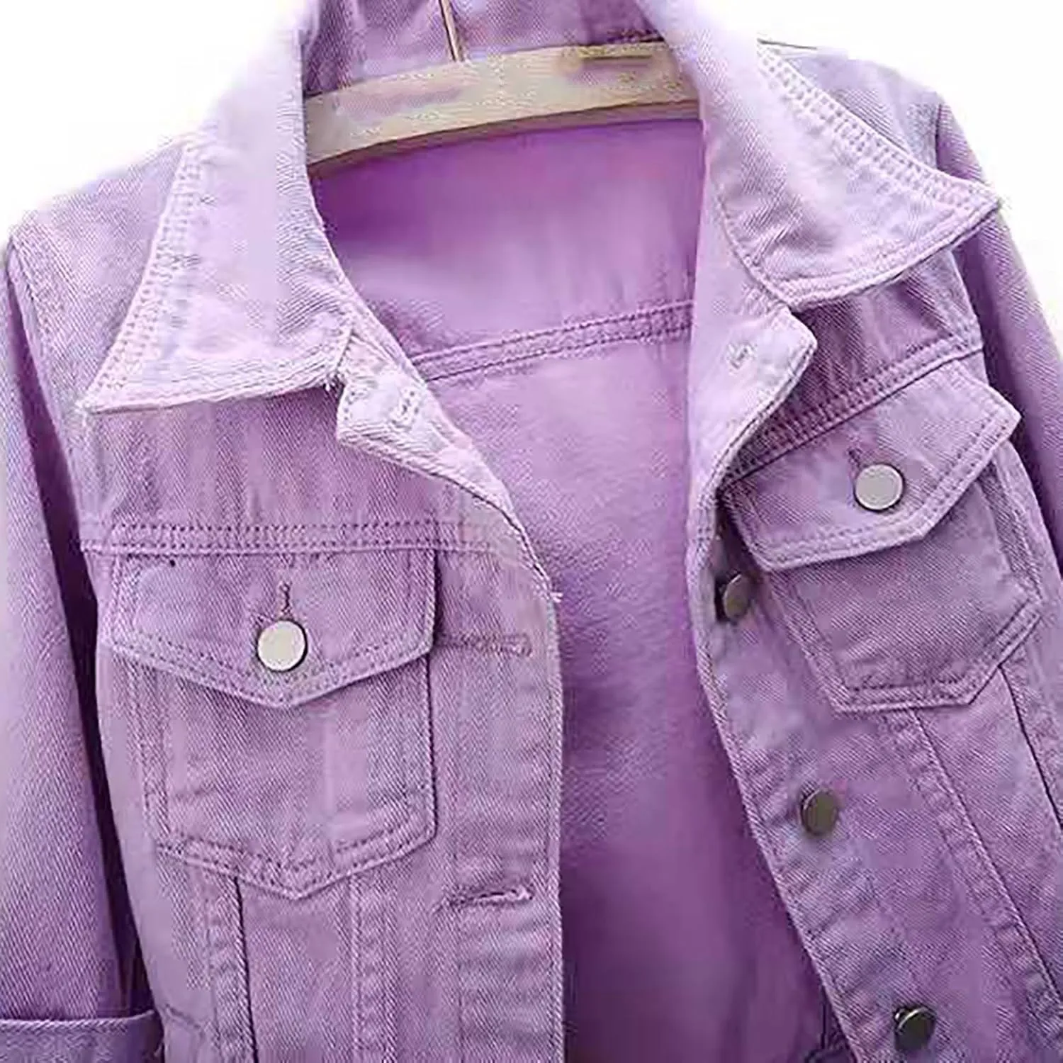 Jean Jacket for Women Trendy 2025 Plus Size 3/4 Sleeve Short Denim Jacket Casual Lapel Button Down Basic Cropped Coat