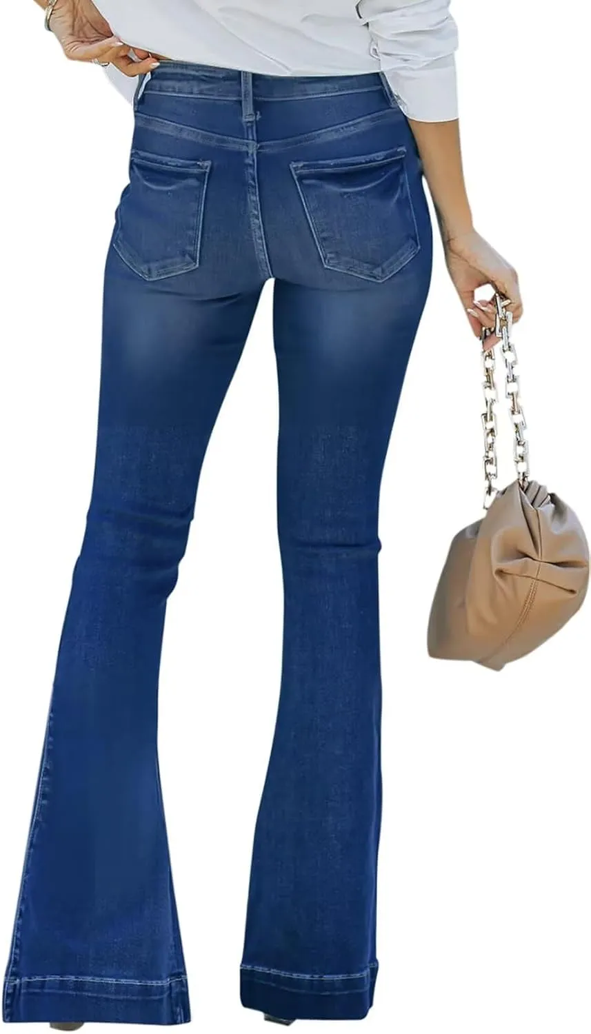 KDF High Waisted Bell Bottom Jeans for Women Flare Jeans for Women Stretch Wide Leg Jeans