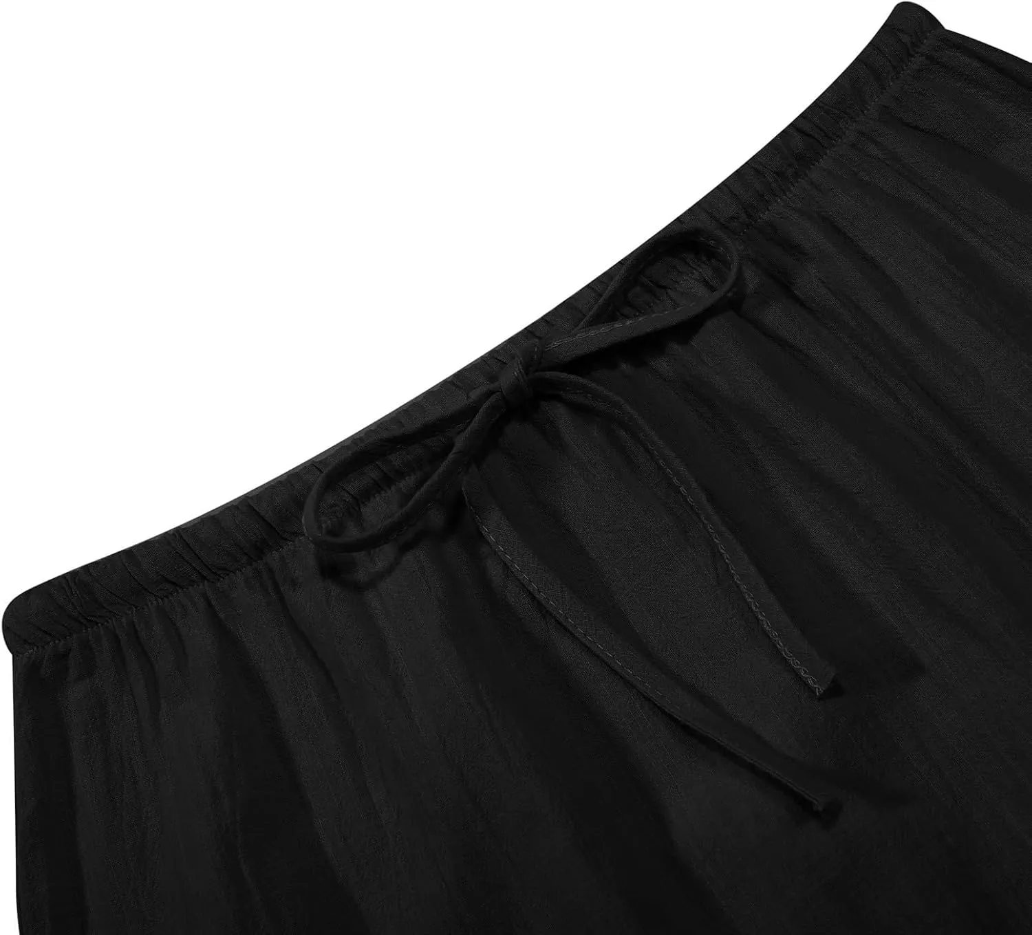 Linen Maxi Skirts for Women Summer Casual Boho Beach Vacation Flowy Long Skirts Trendy Comfy Drawstring A Line Skirts