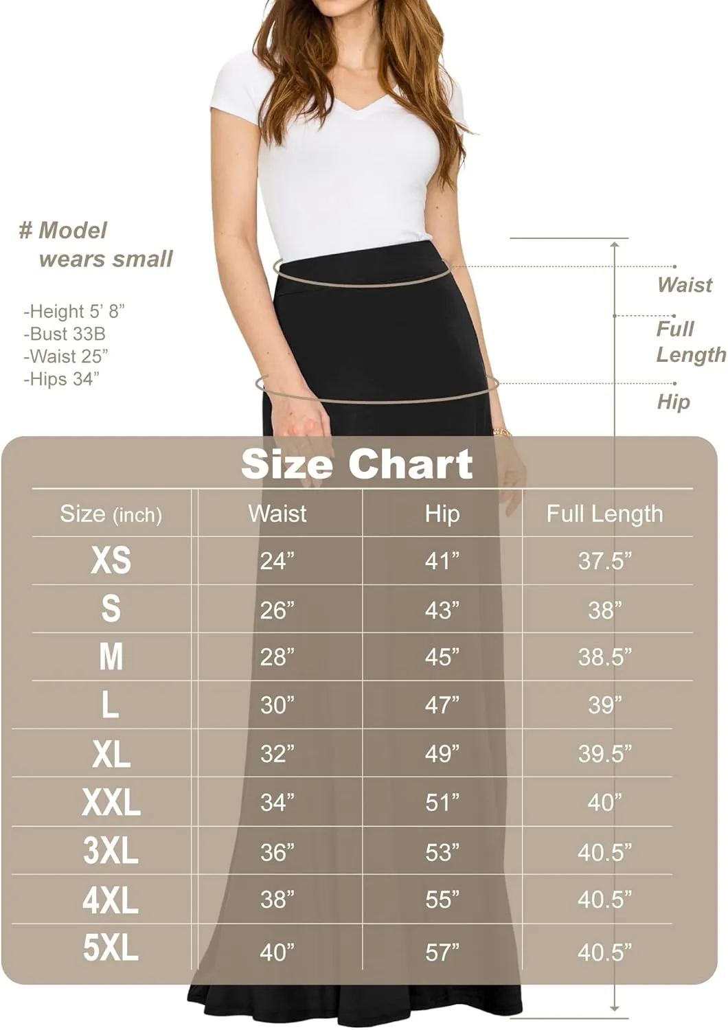 Lock and Love Women's Casual Comfy Stylish High Waist Flare Long Maxi Skirt  Available in Print & Solid Options
