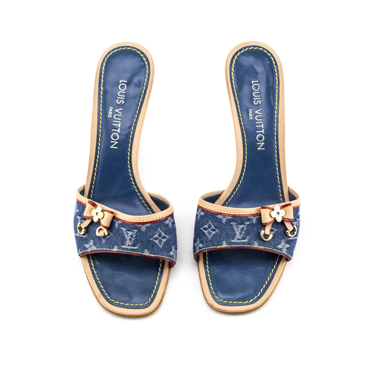 Louis Vuitton Denim Monogram Slides Size US 9 | EU 9