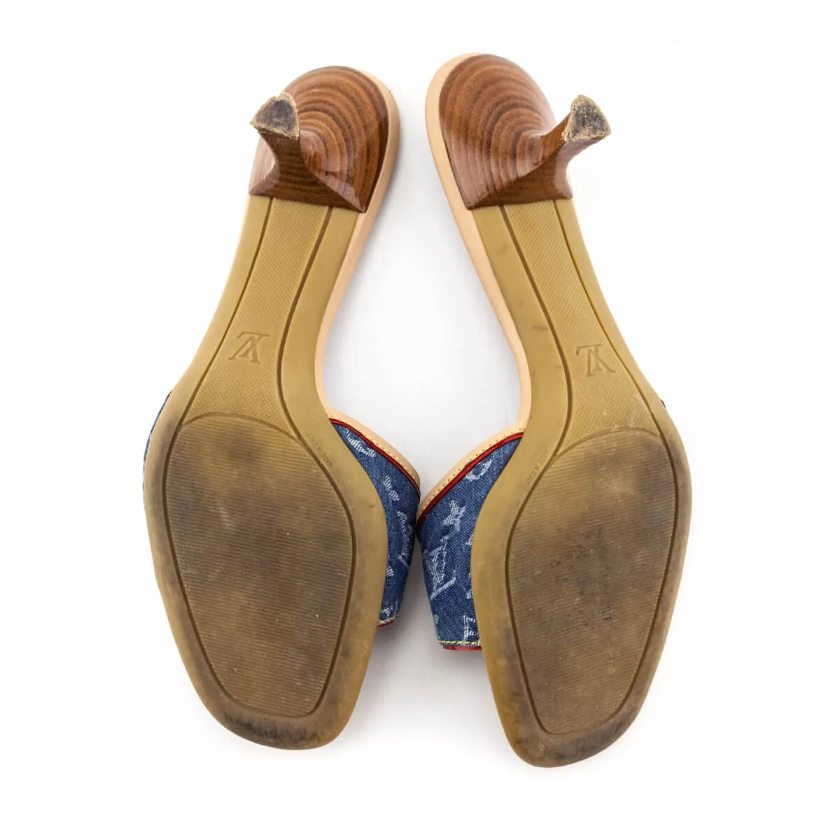 Louis Vuitton Denim Monogram Slides Size US 9 | EU 9