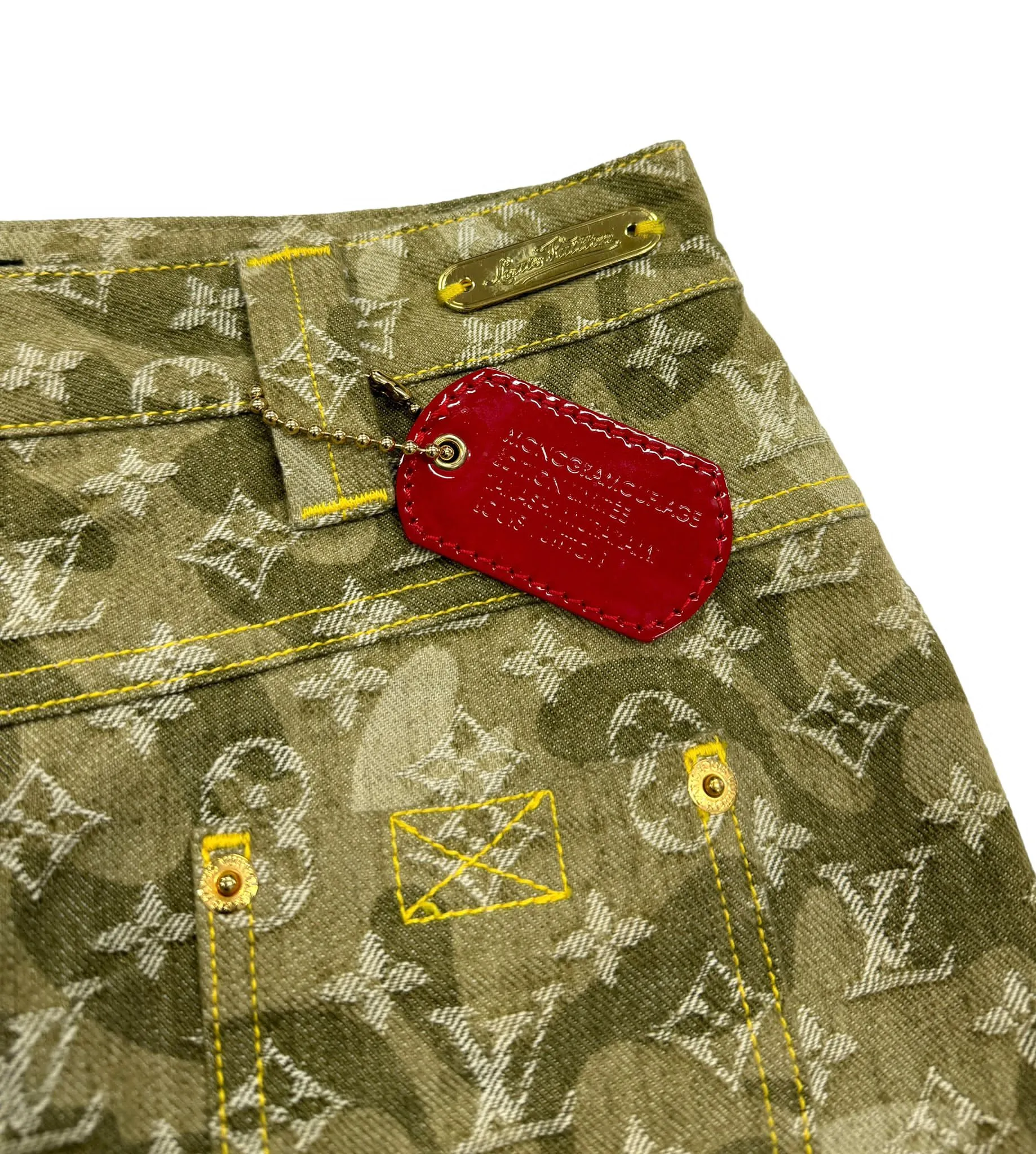Louis Vuitton Green Denim Mini Skirt