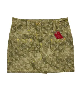 Louis Vuitton Green Denim Mini Skirt