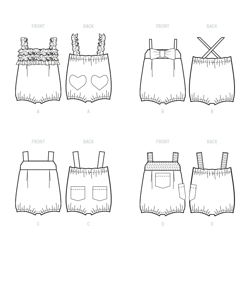 McCall's Pattern M8315 Infants' Rompers