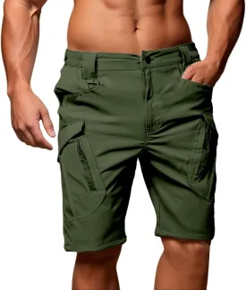 Mens Hiking Cargo Shorts Tactical Quick Dry Classic Shorts Elastic Waist Stretch Breathable Pant with Multi Pocket