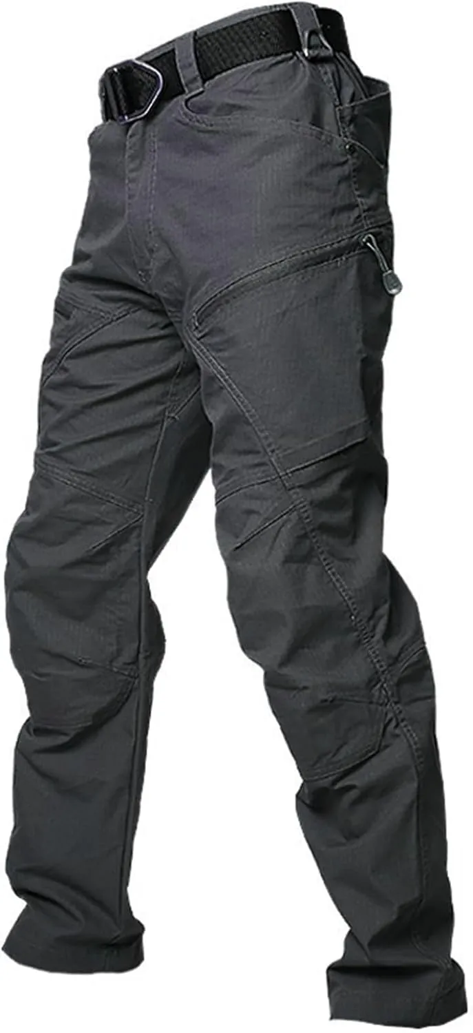 Mens Tactical Pants Work Hunting Moisture Wicking Pants Hiking Cargo Relaxed Fit Pant with Pockets