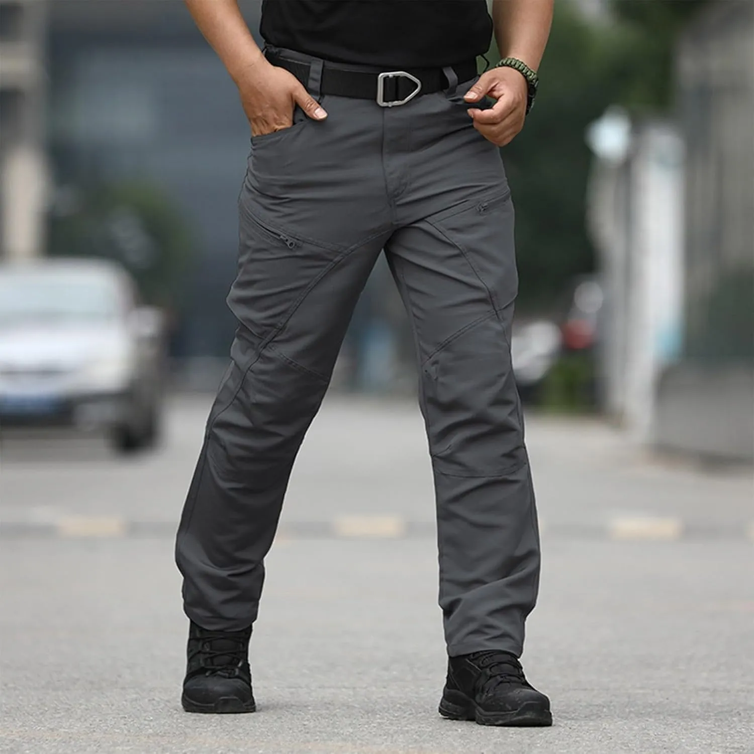 Mens Tactical Pants Work Hunting Moisture Wicking Pants Hiking Cargo Relaxed Fit Pant with Pockets