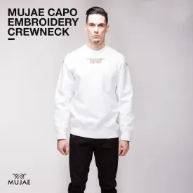 Mujae Capo Embroidery White Crewneck  (Heavy weighted cotton)