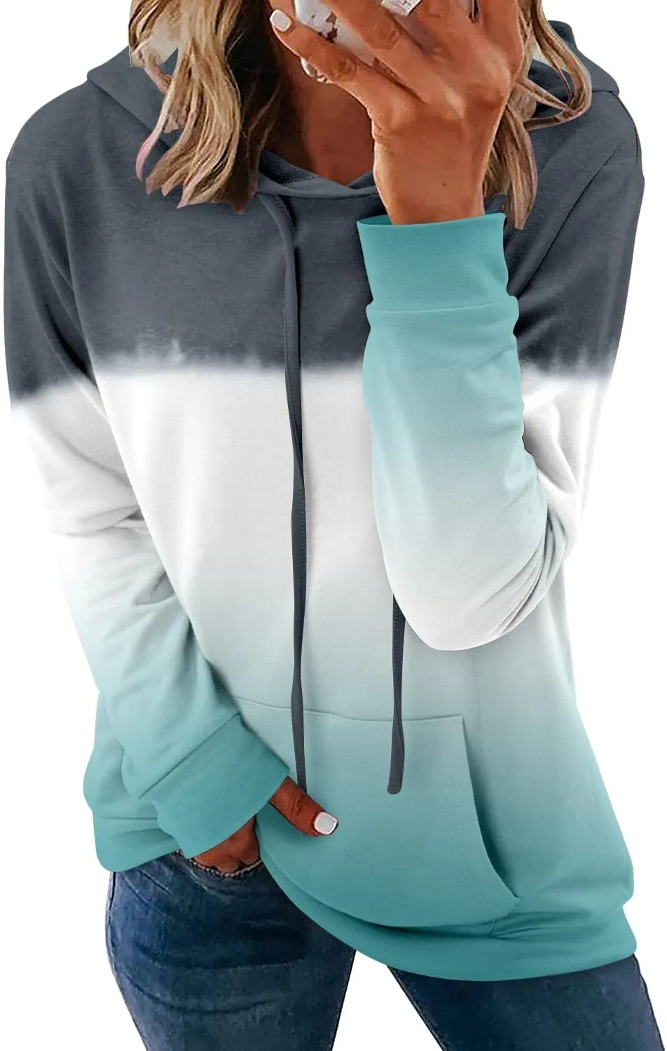 onlypuff Women's Pullover Hoodies Teen Girls Trendy Fall Fashion Tops Hooded Sweatshirts