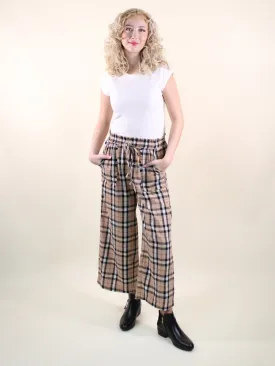 Plaid Drawstring Waist Pants